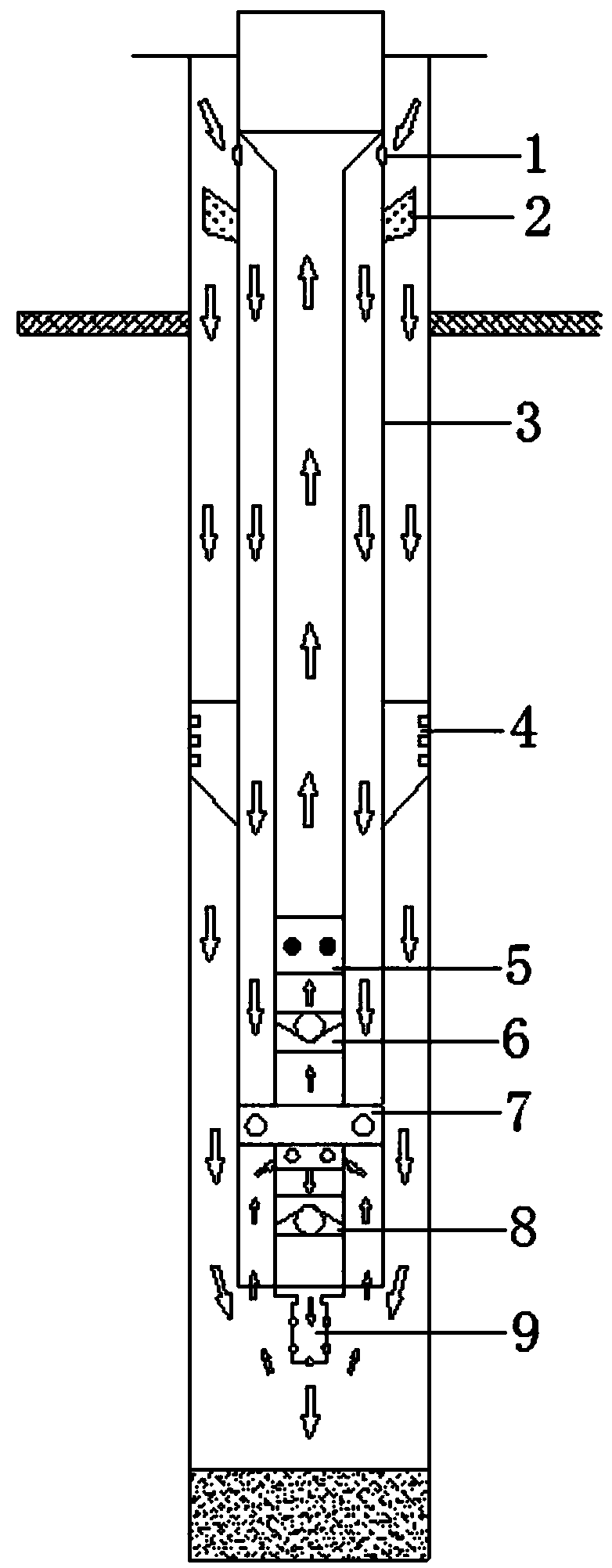 An oil well scraper pipe sand washing integrated device and scraper pipe sand washing method