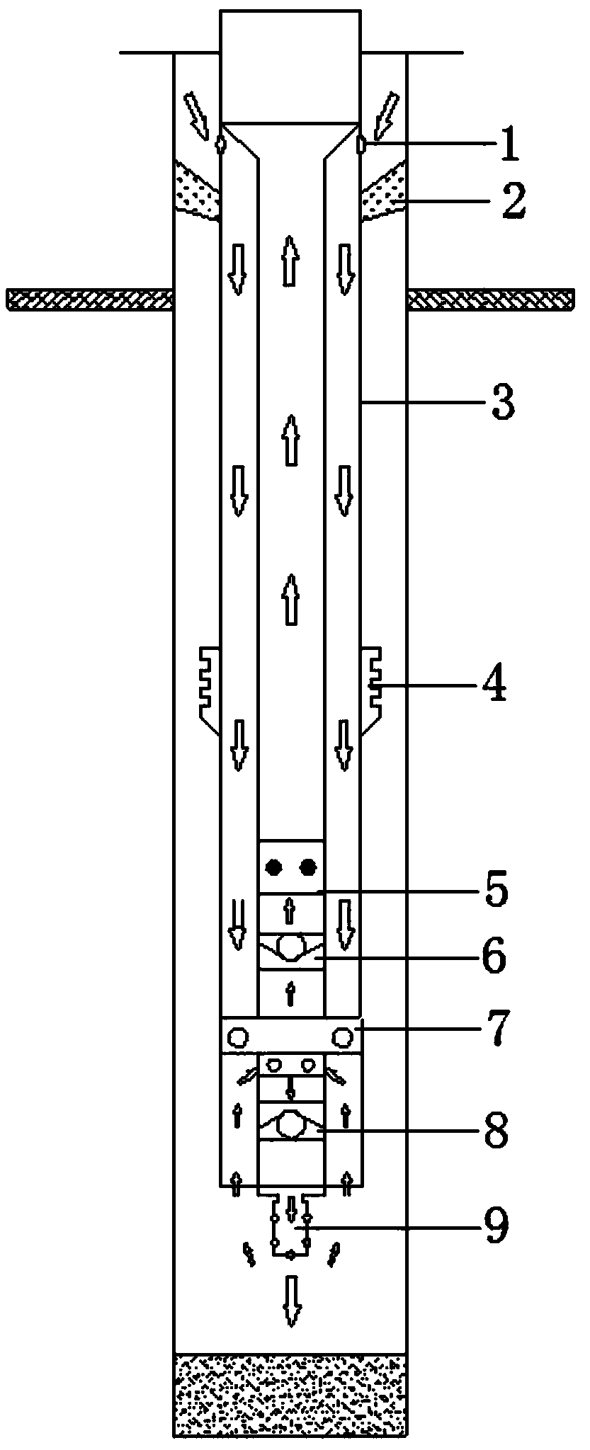 An oil well scraper pipe sand washing integrated device and scraper pipe sand washing method