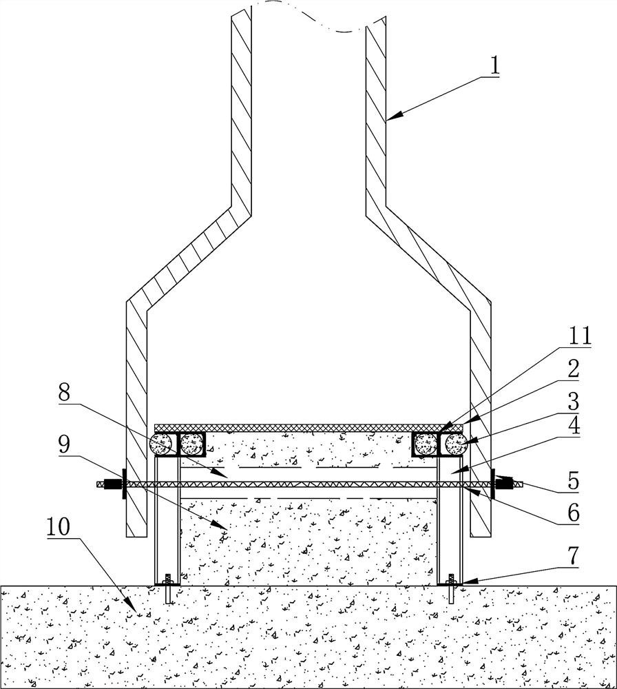 Prefabricated T-beam prefabricated universal beam manufacturing pedestal and construction method