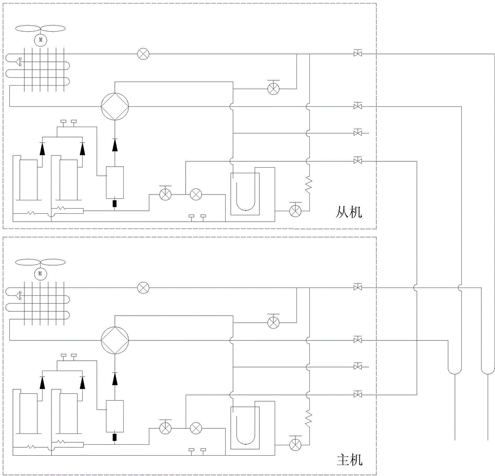 Multi-split air conditioning system and oil balancing devices and control method of multi-split air conditioning system