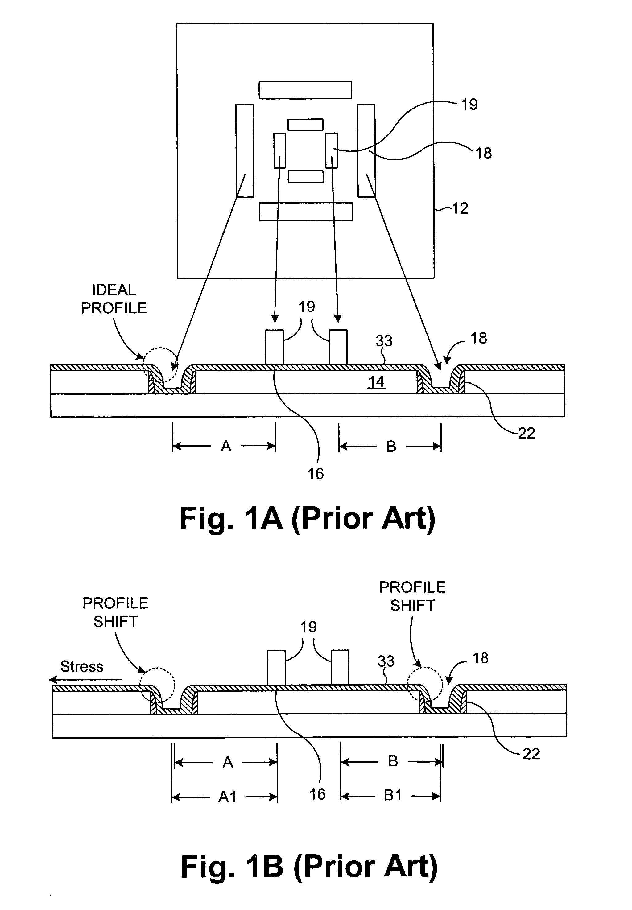 Method of reducing film stress on overlay mark