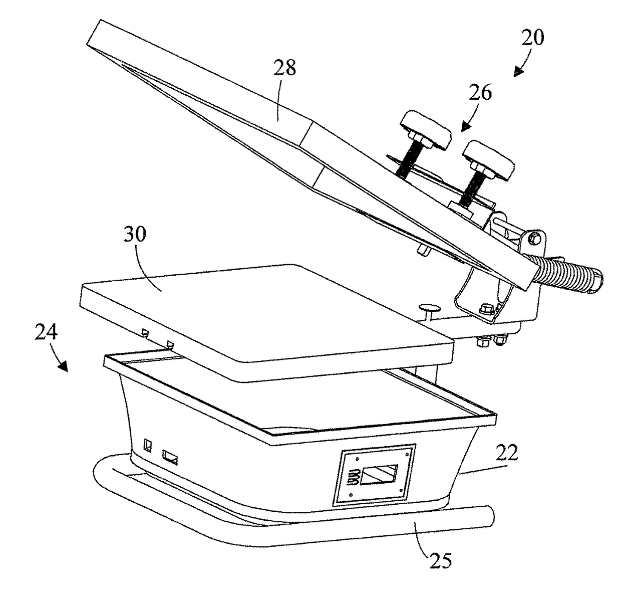 Screen printing press and method of use