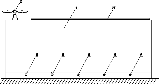 Automatic sprinkling device of wind and solar energy combined guard bar