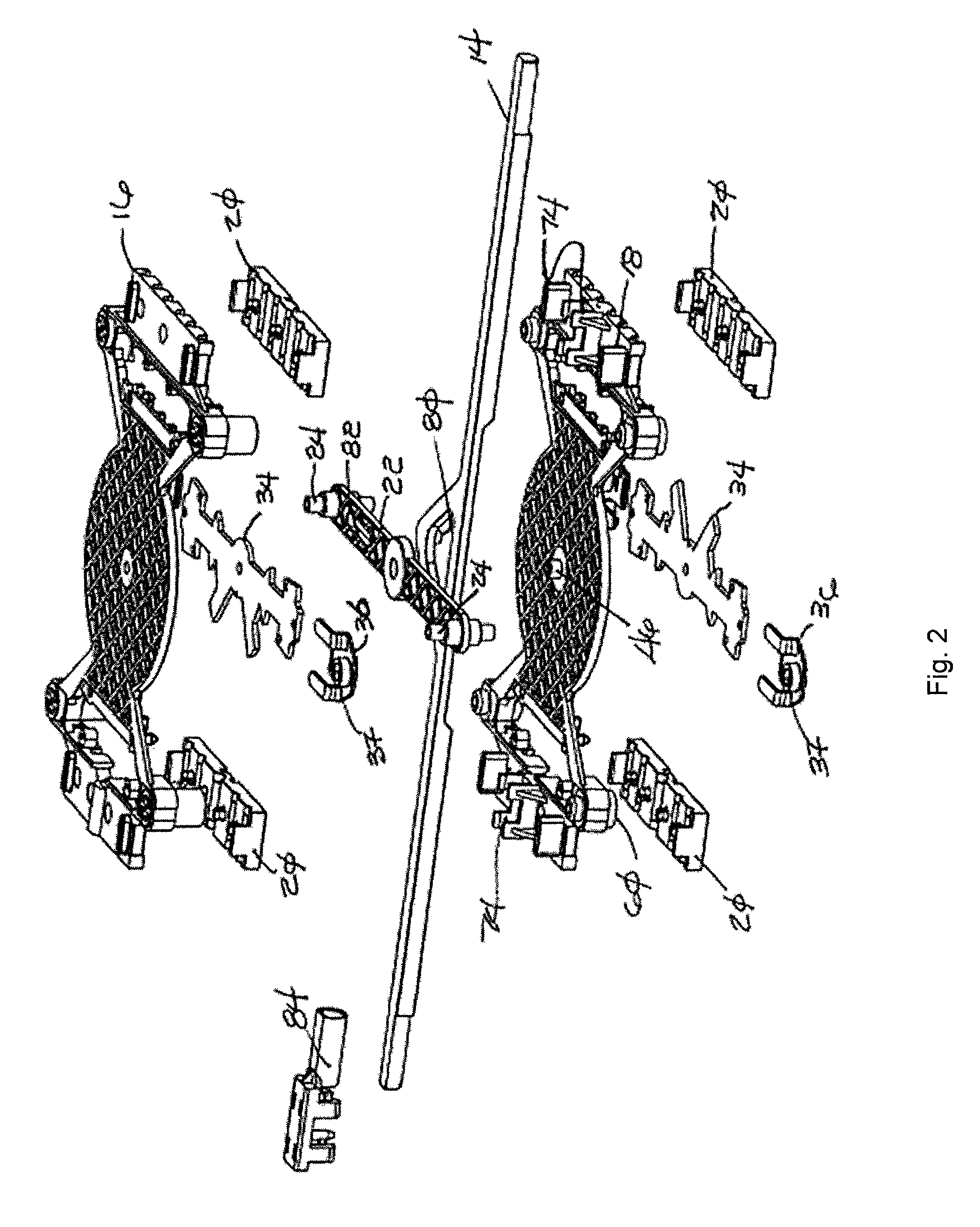 Plural phase shifter assembly having wiper PCBs movable by a pivot arm/throw arm assembly