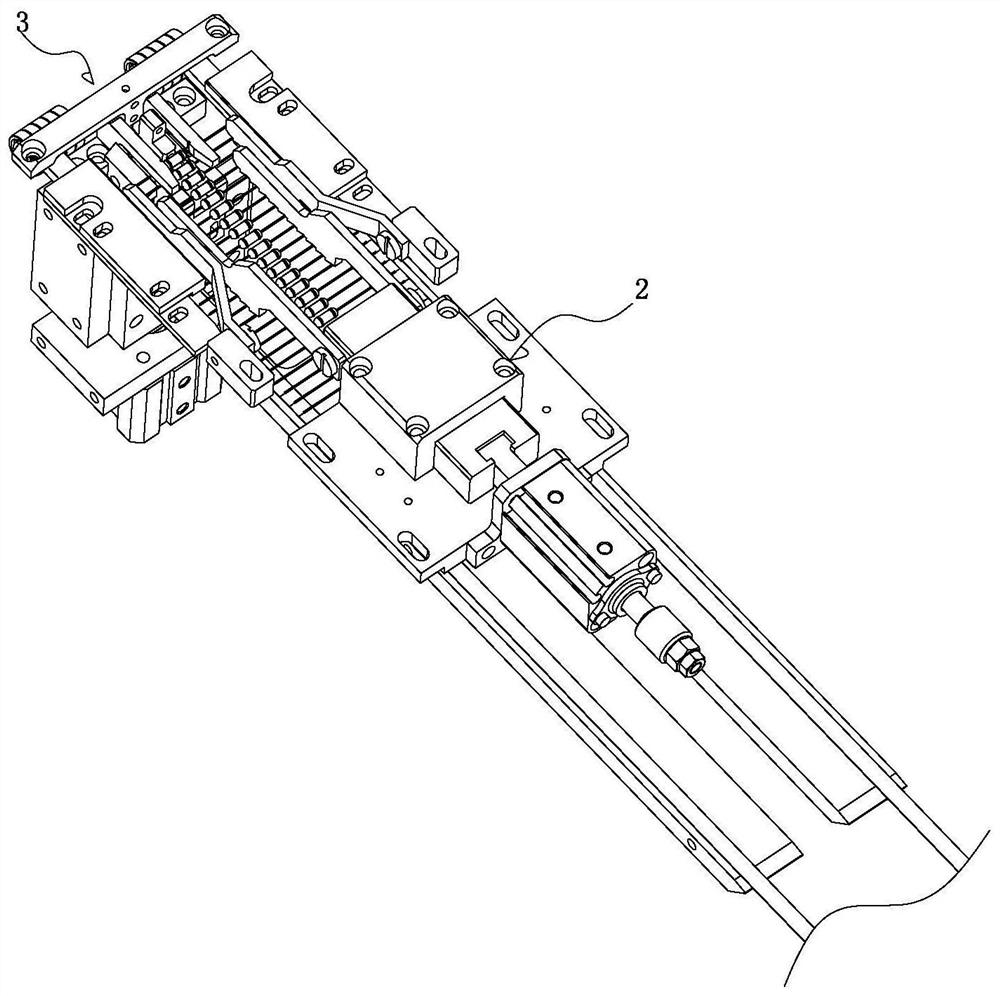 A horizontal feeding device for a sticking and inserting machine