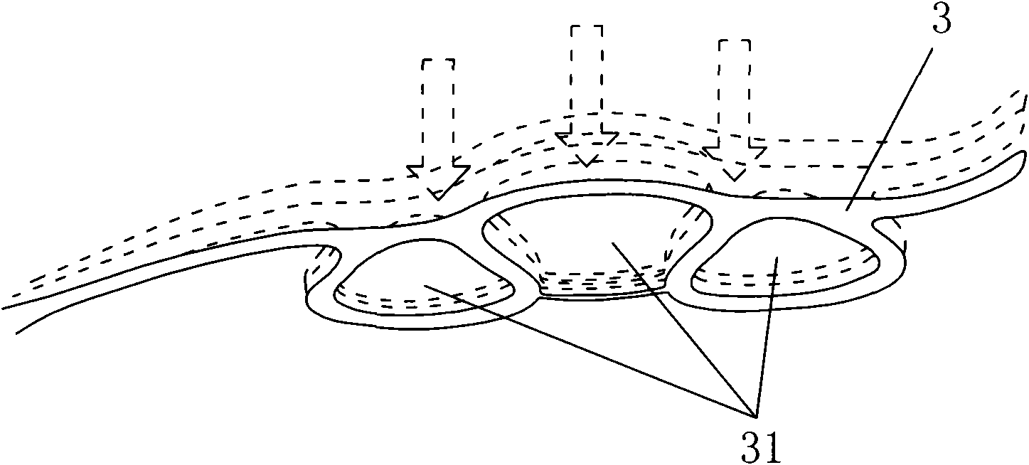 Sports sole with shock-absorbing device