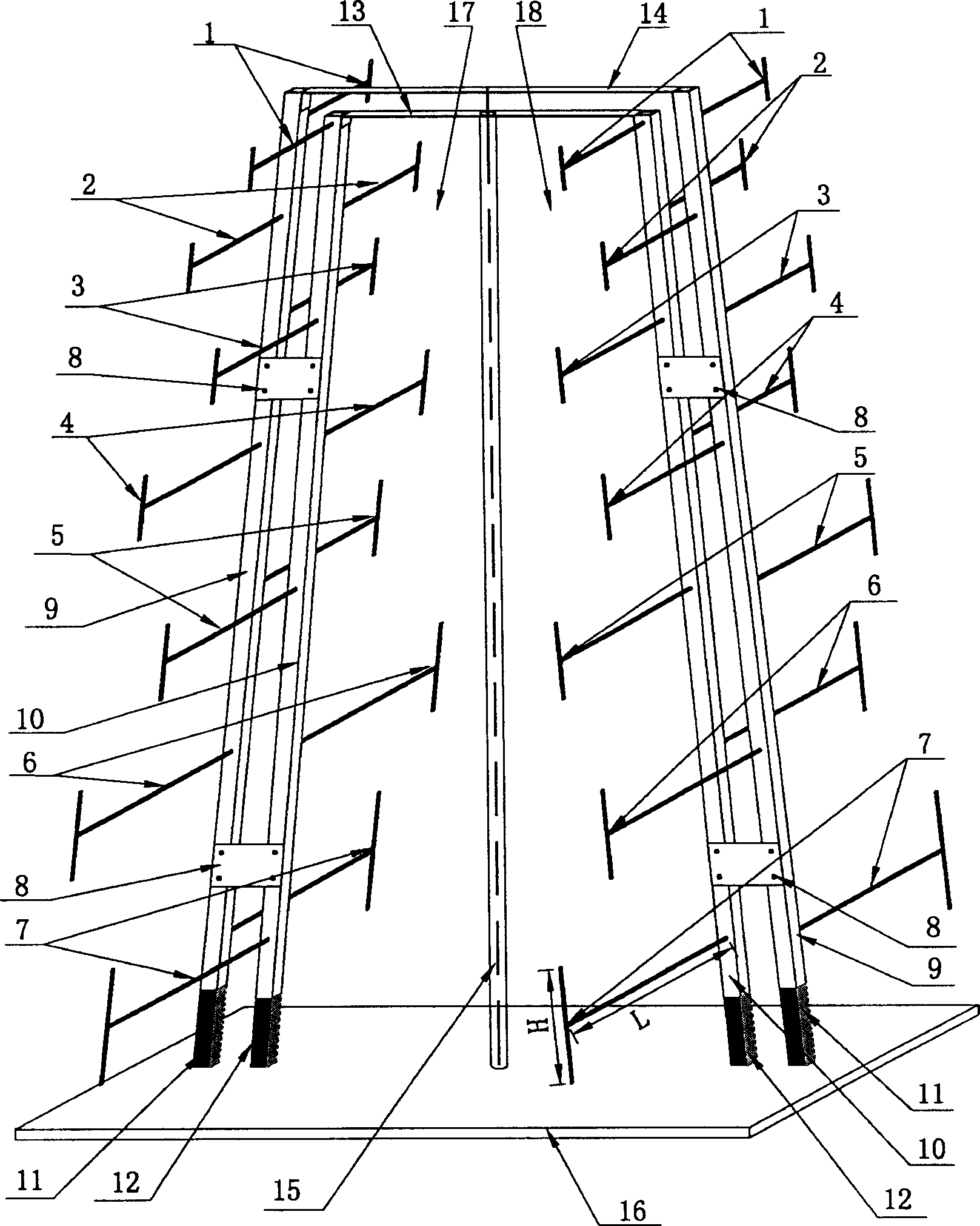 Superhigh frequency/very high frequency high-gain, broadband directive antenna