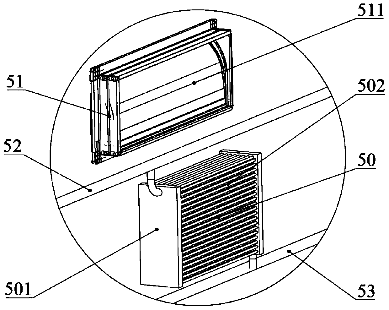 Ventilation system applicable to pig houses