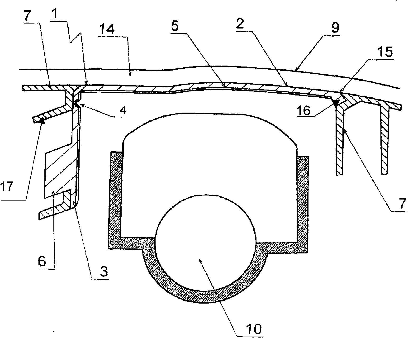 Interior panelling comprising a built-in airbag cover for a motor vehicle, and a method for producing same