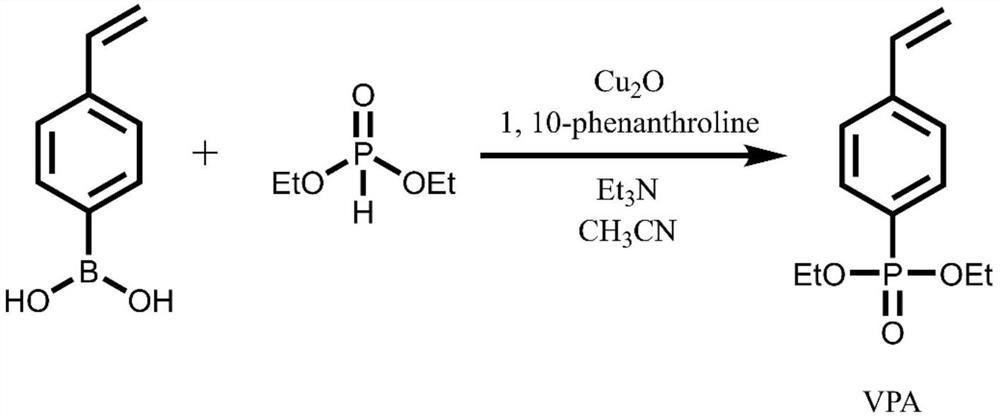 Styrene phosphonic acid curing agent, synthesis method and application