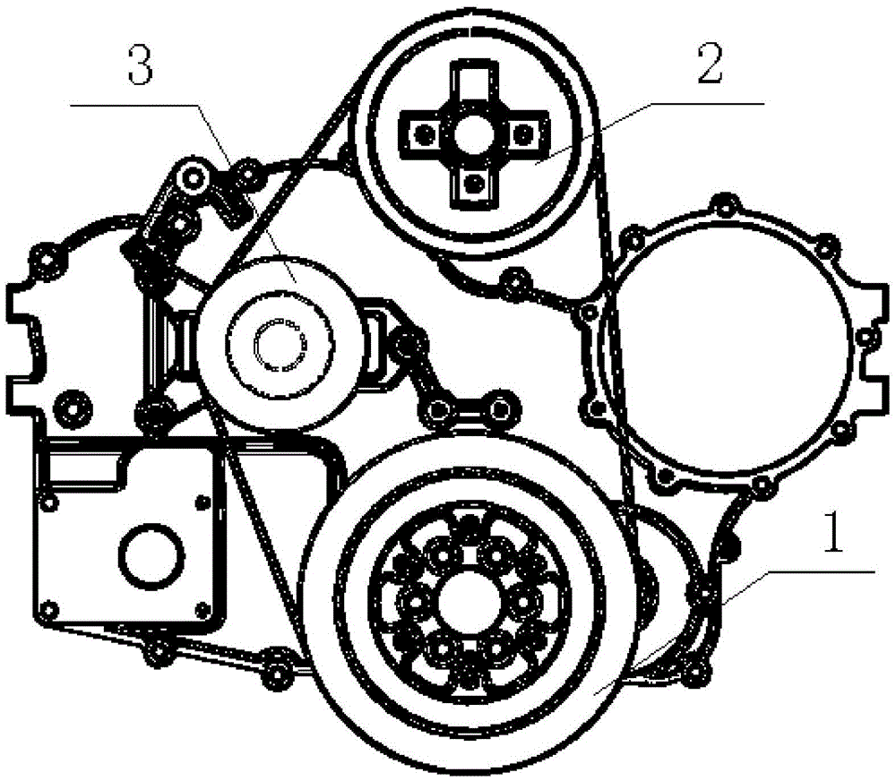 Free end wheel train of diesel engine