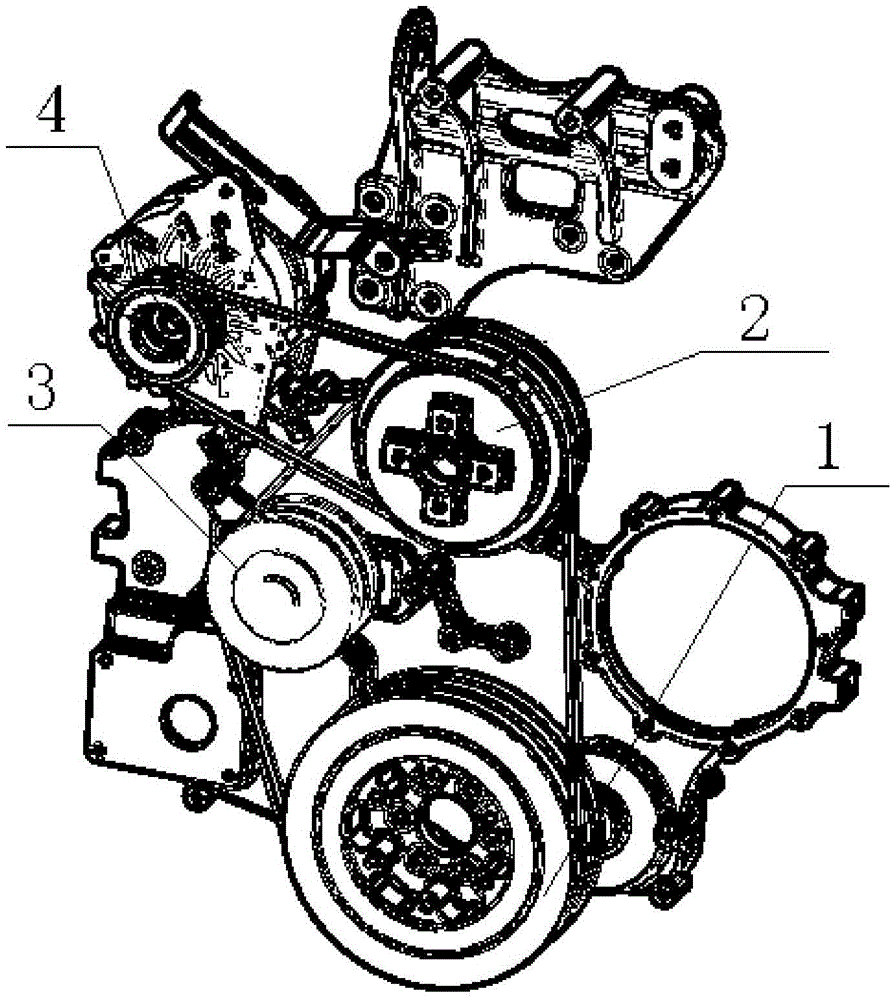 Free end wheel train of diesel engine