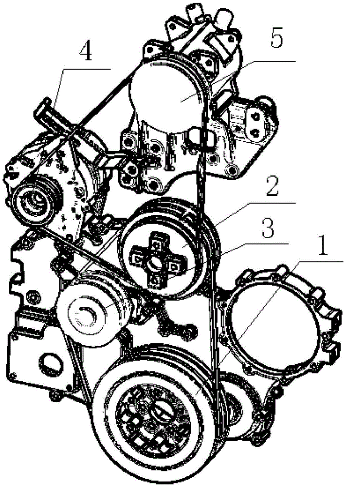 Free end wheel train of diesel engine