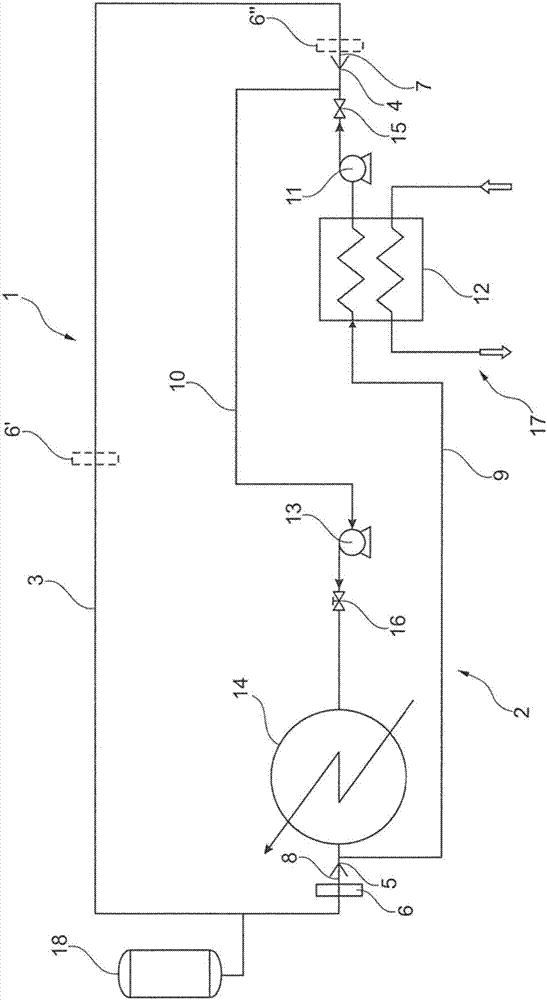 Energy storage device for temporarily storing thermal energy, power plant having an energy storage device, and method for operating an energy storage device