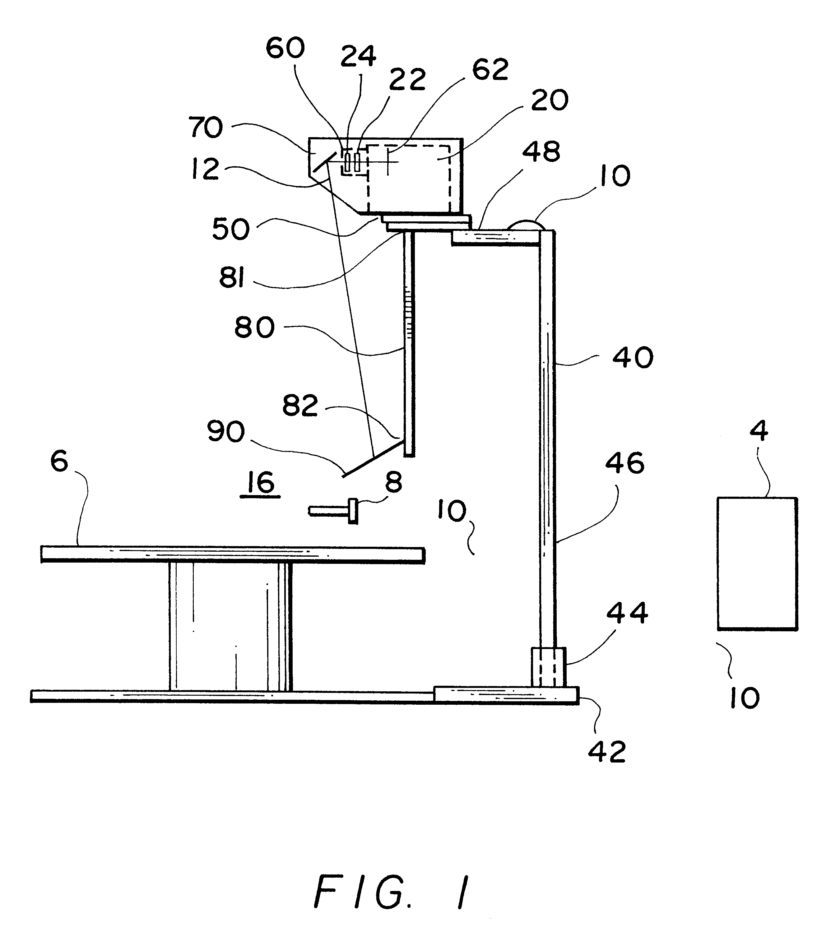 Video display system for locating a projected image adjacent a surgical field