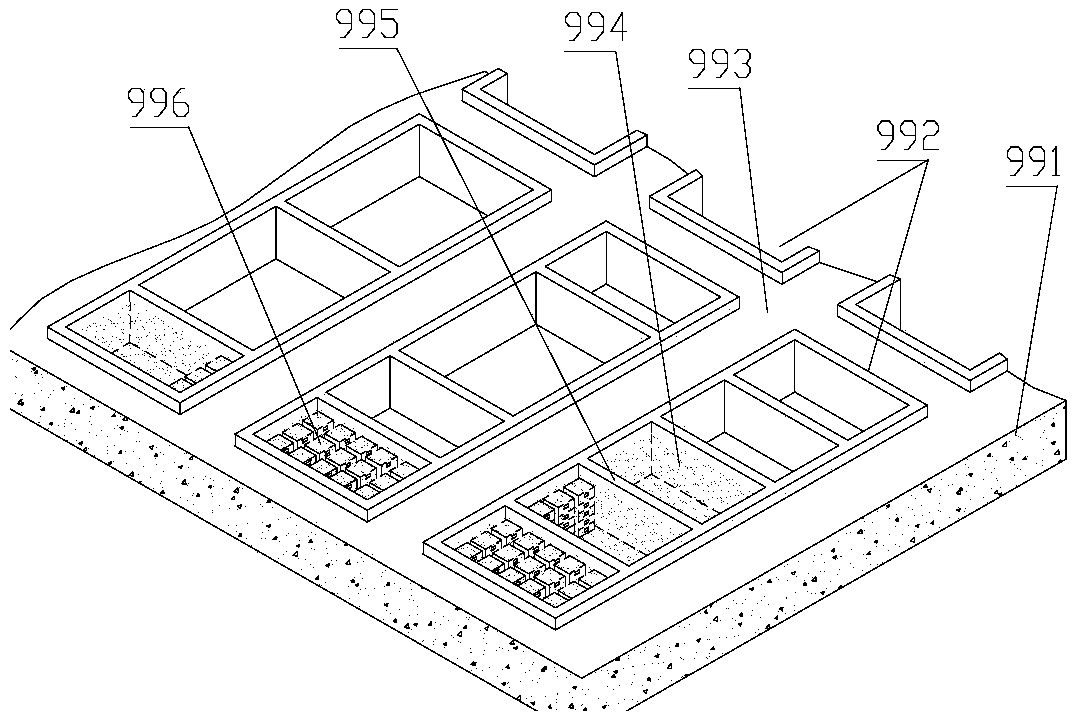 Feeding machine with leaked material receiving device and spray pipe adjusting device