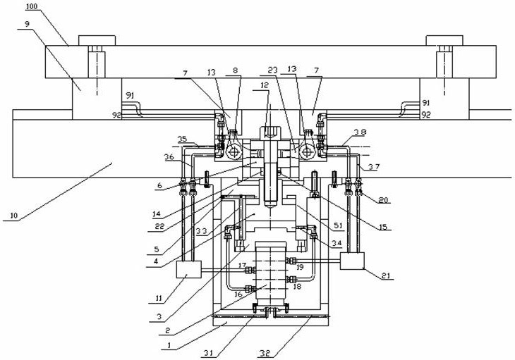 Self-centering and work piece clamping device for working table and control method of self-centering and work piece clamping device