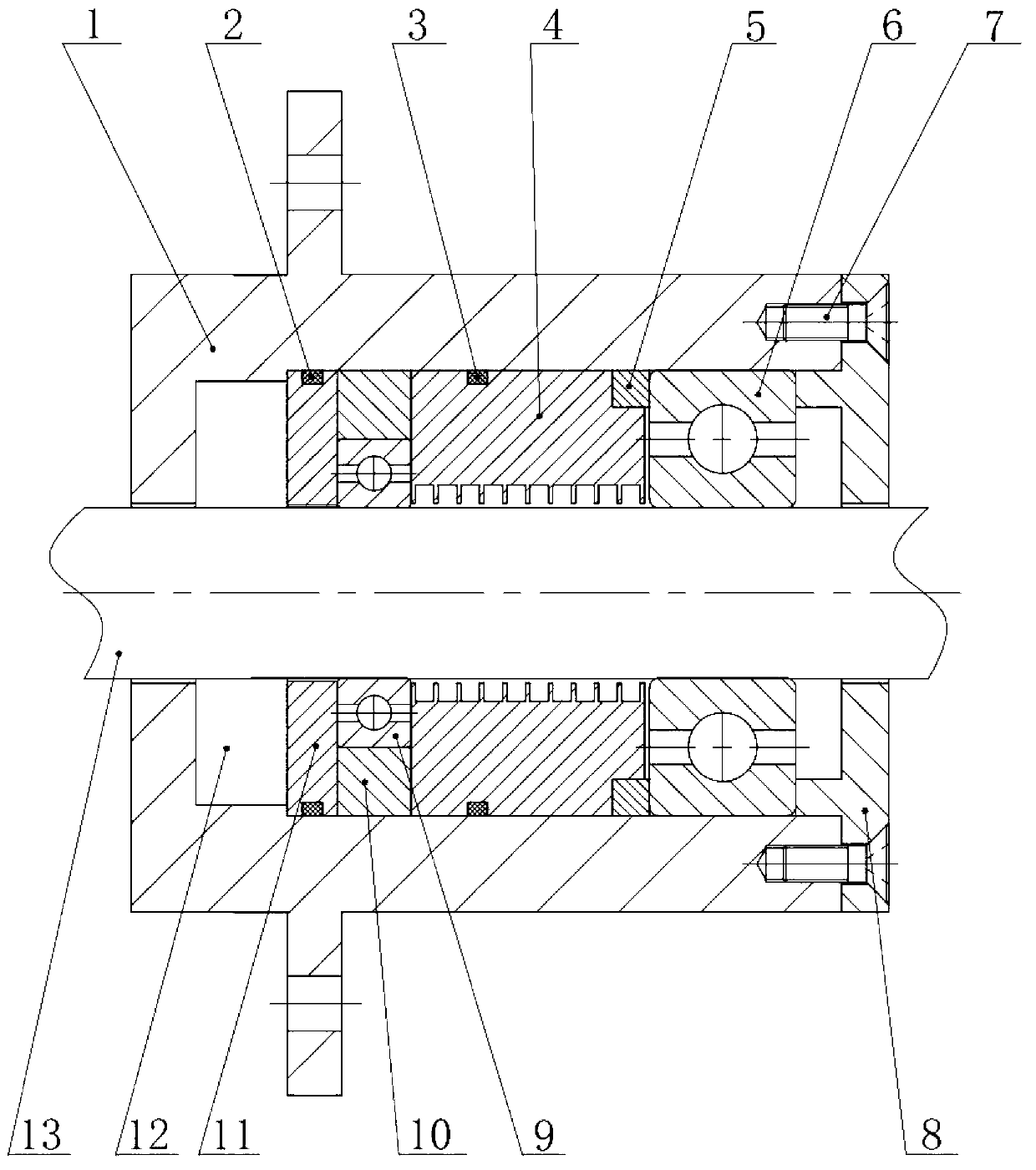 Magnetic liquid rotating sealing device suitable for space station