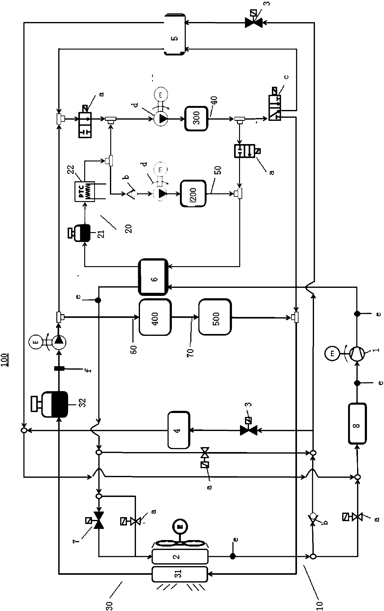 Heat management system of vehicle and vehicle