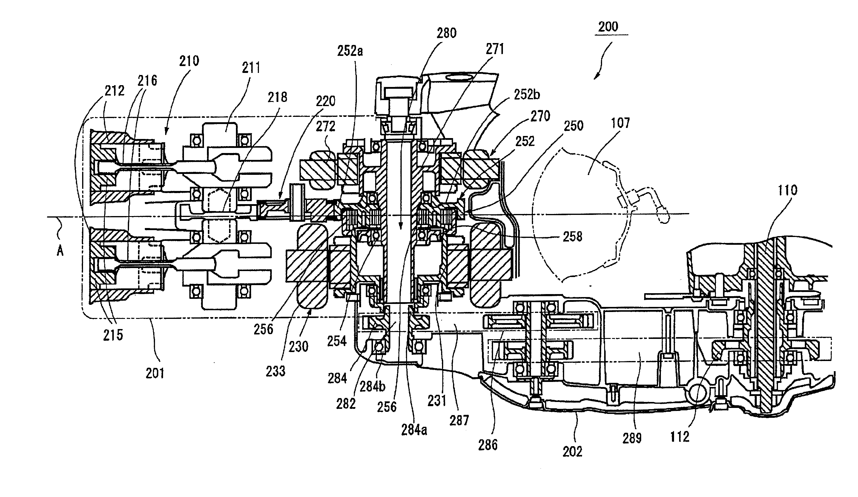 Driving device for a hybrid vehicle, and a hybrid vehicle having the same