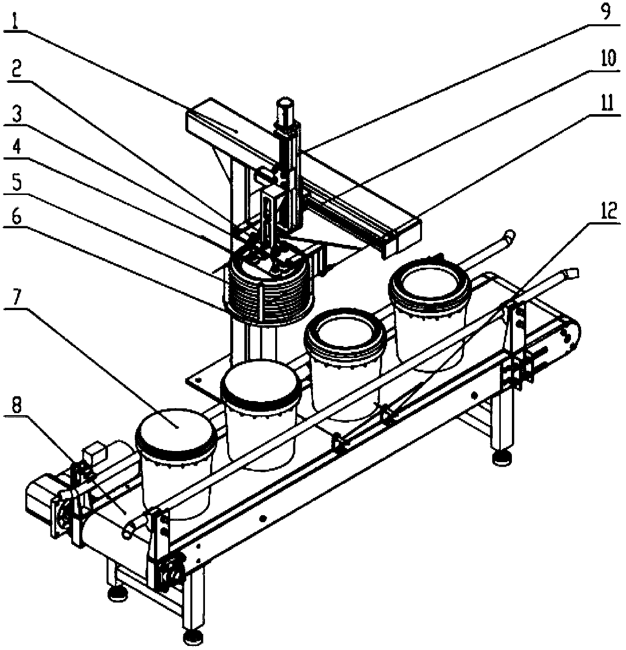 Full-automatic multi-type feeding machine for plastic bucket covers