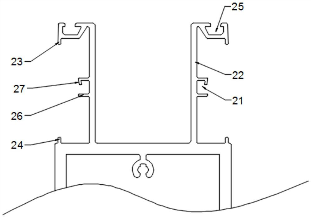 Vertical decoration line anti-falling structure