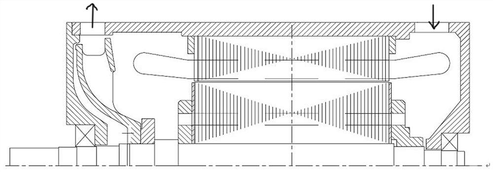 A closed motor and motor base with internal and external cooling air passages