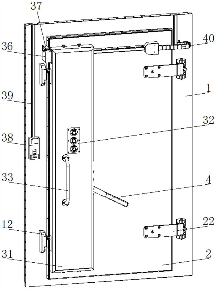 Shielding electric fan-shaped door