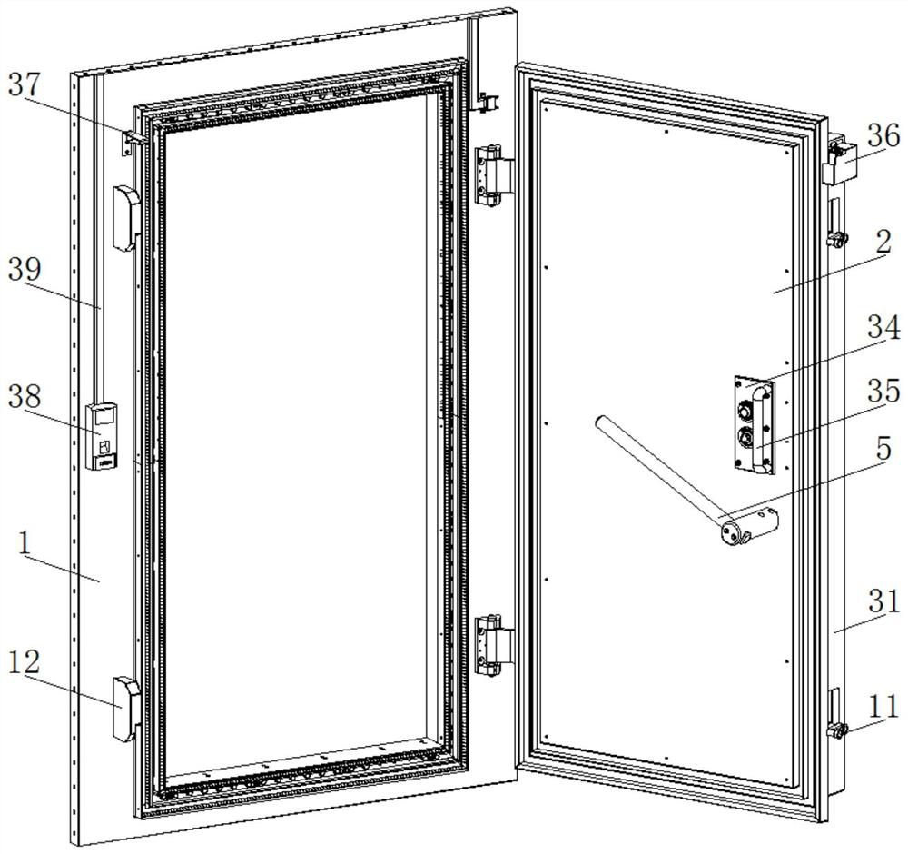 Shielding electric fan-shaped door