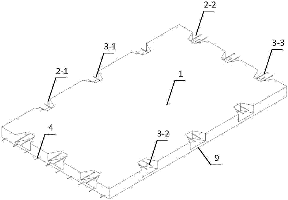 Post-poured toothed groove-connected assembled floor or roof