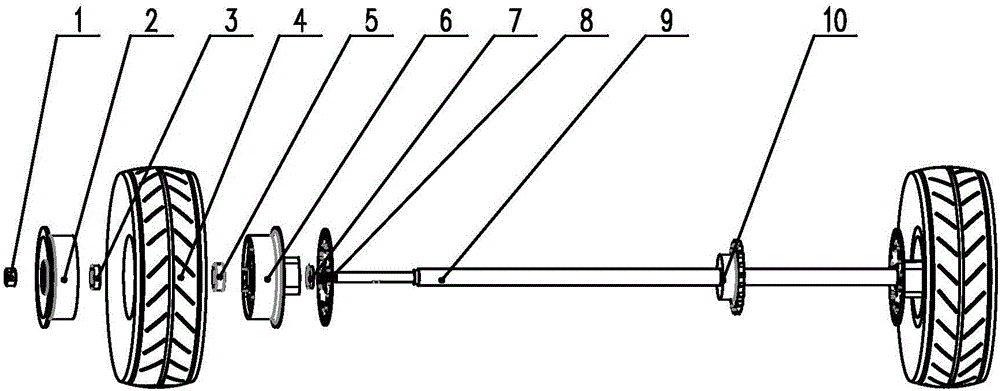 Driving force differential two-wheeled turning device