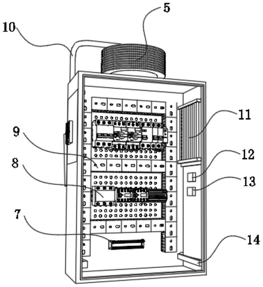 Efficient cooling and dehumidifying device for power distribution cabinet