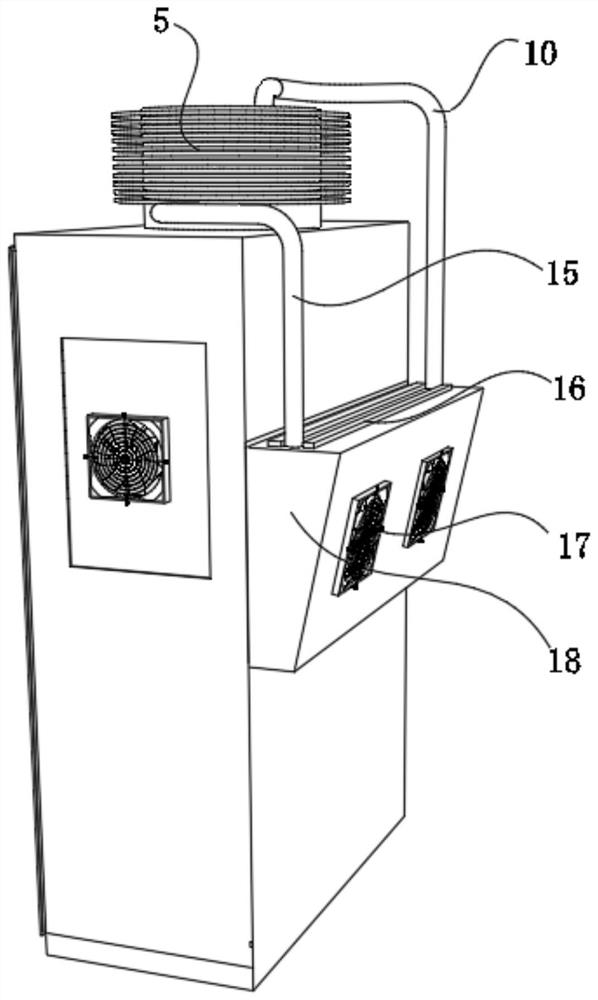 Efficient cooling and dehumidifying device for power distribution cabinet