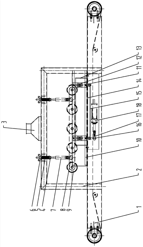 Packaging bag all-round shaping conveyor