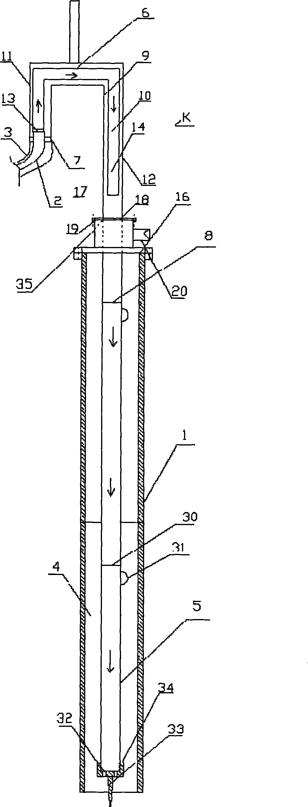 Water-gas mixing jet apparatus for pile sinking