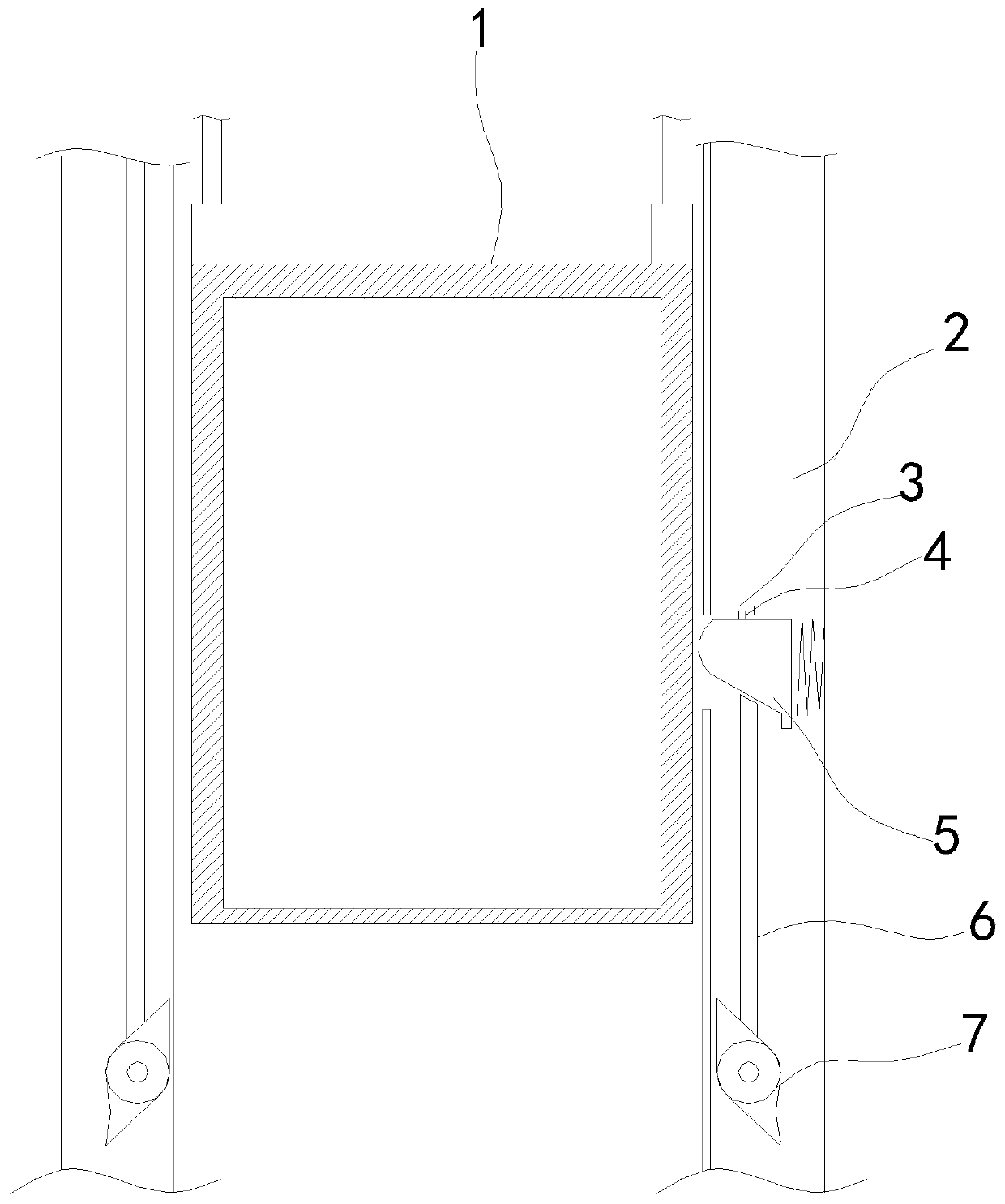 Fall-prevention safe fire-fighting equipment for high-rise elevator