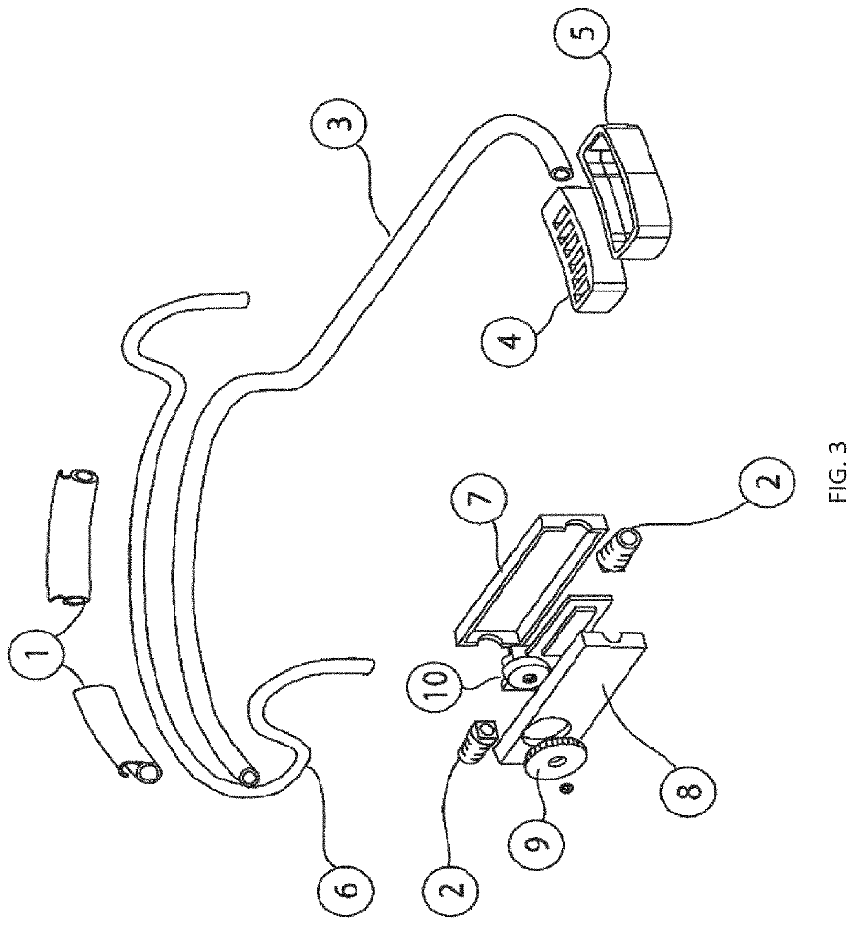 Portable device for heating the air that enters the nose of a user