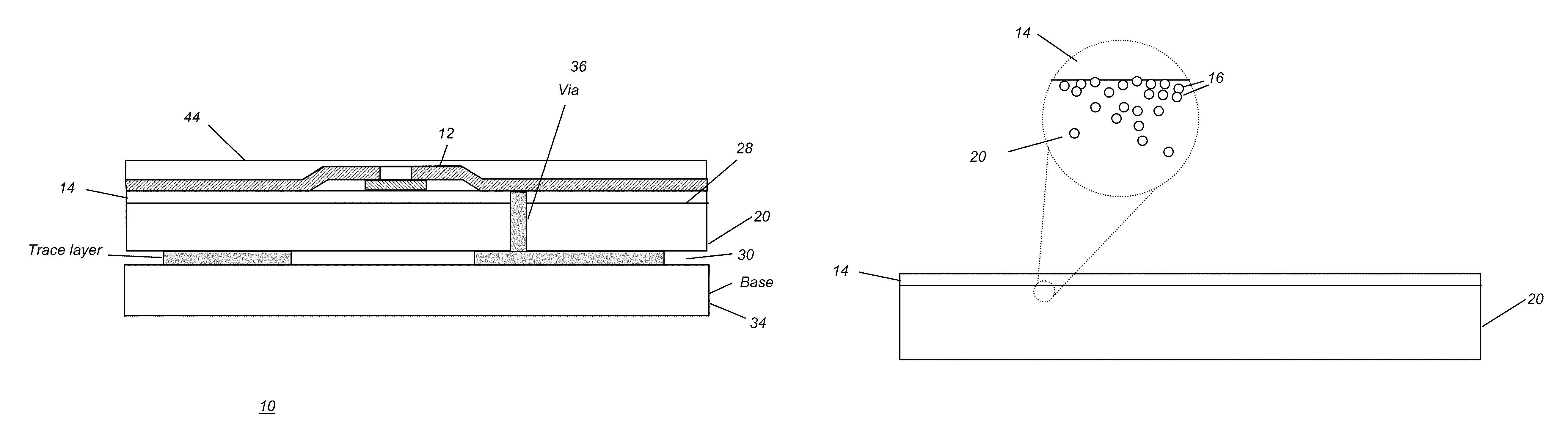 Flexible substrate with electronic devices and traces