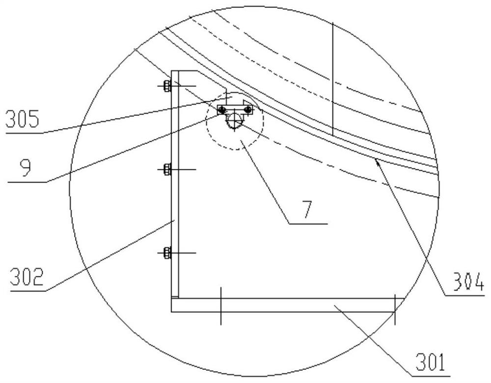 Spin welding device for preventing middle part of tower crane base section from drooping during welding