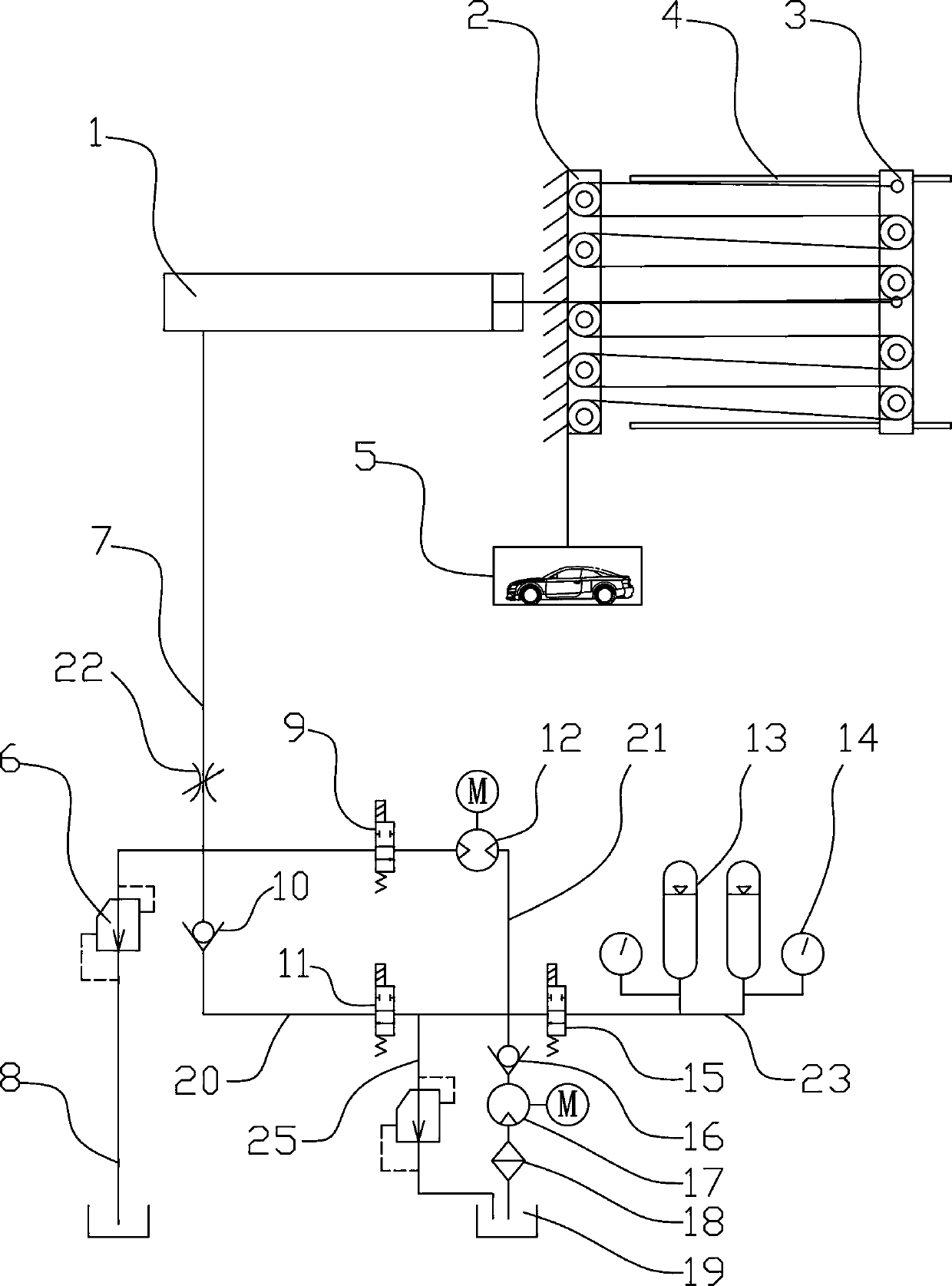 Low-energy-consumption intelligent parking lifting driving device