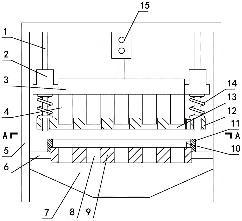 Cutting device with functions of discharging and pressing materials for forage cutting