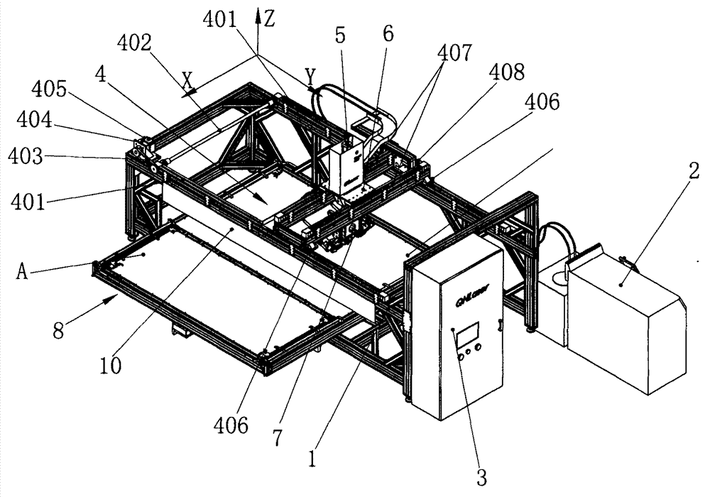 Laser welding device of solar flat plate collector