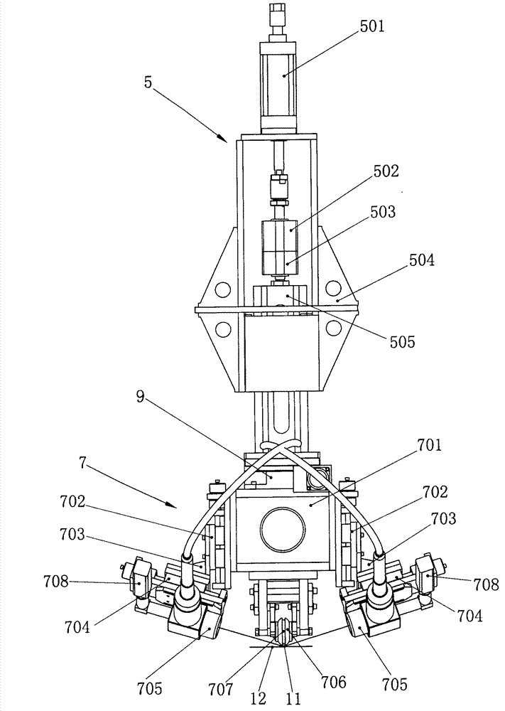 Laser welding device of solar flat plate collector