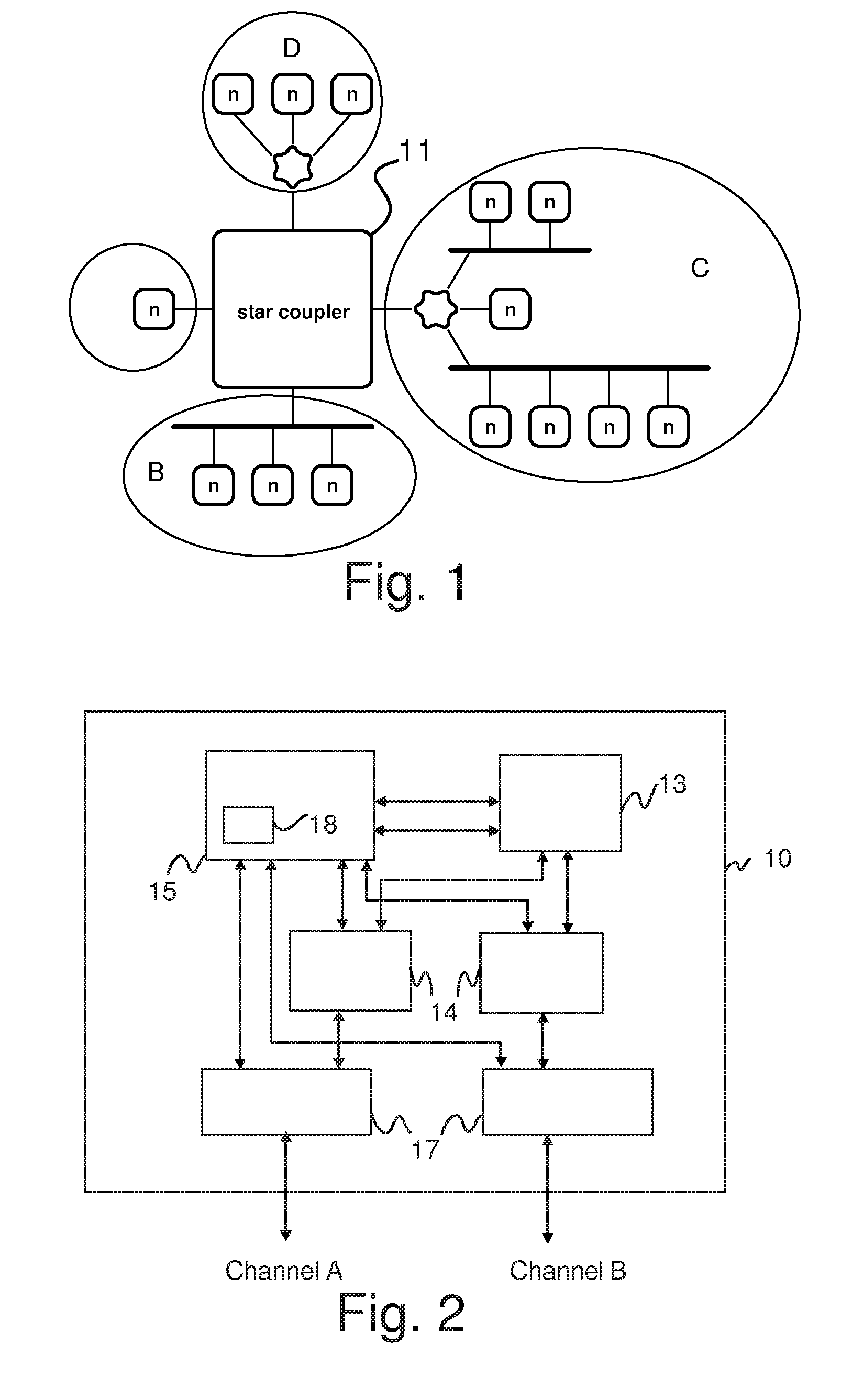 Node of a distributed communication system, node and monitoring device coupled to such communication system