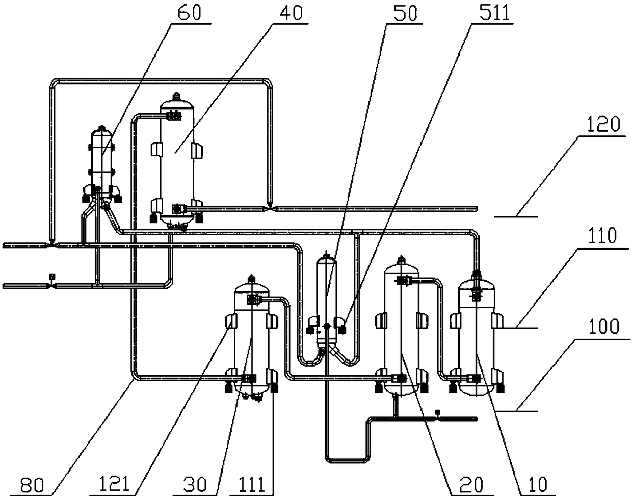 Secondary reheating million unit high-pressure heater system structure and application method thereof