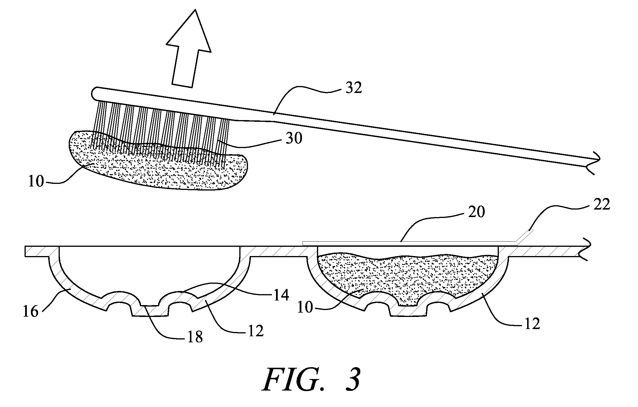 Toothpaste composition and method of applying a single serving of toothpaste to a toothbrush