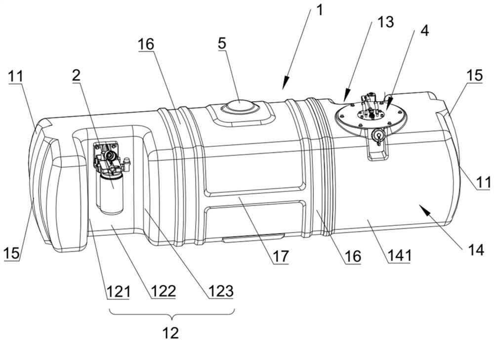 An integrated diesel tank