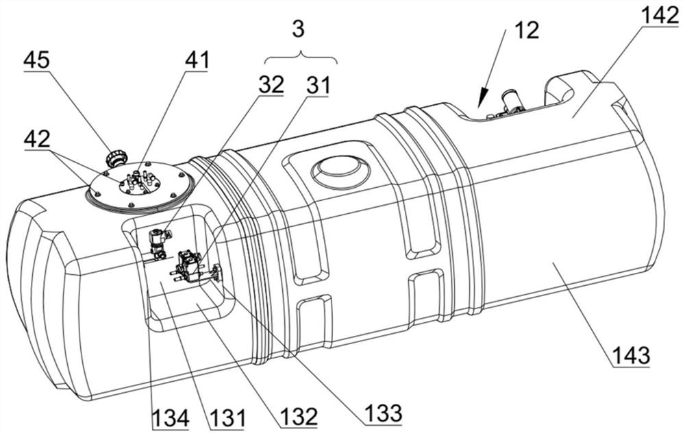 An integrated diesel tank