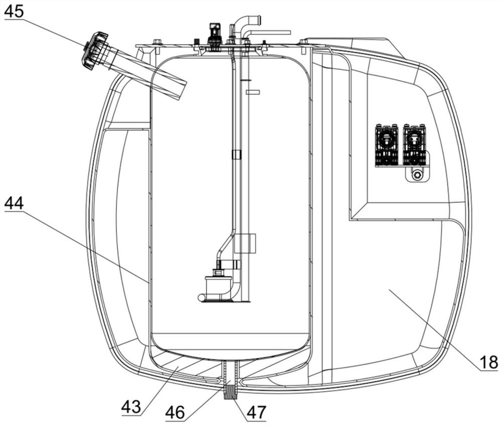 An integrated diesel tank