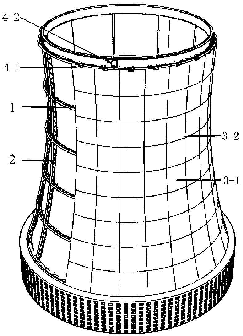 Cooling tower photovoltaic panel tower synergistic device